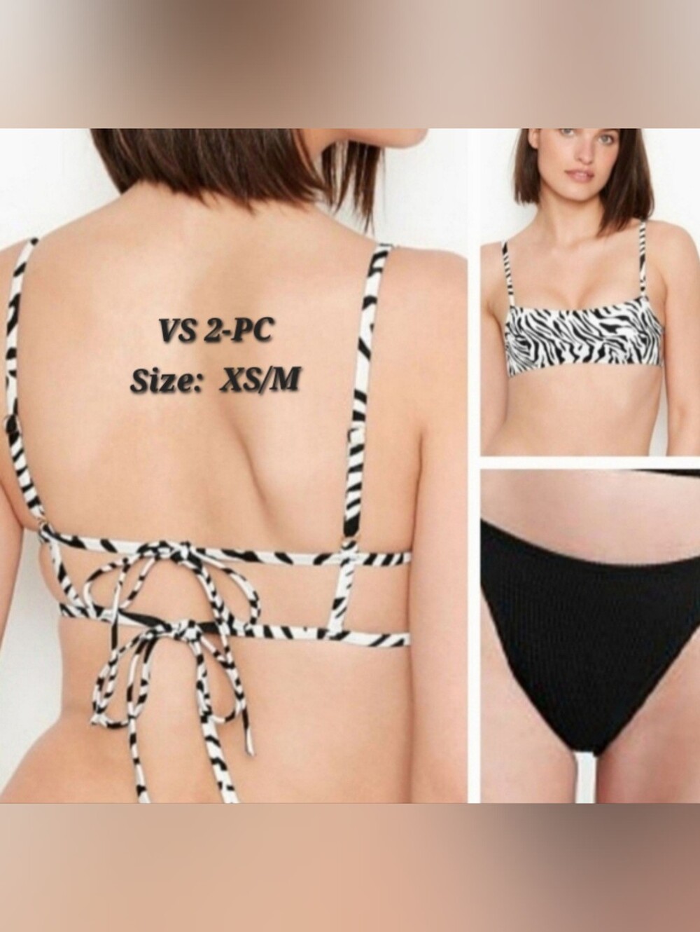 NWT-Victoria's Secret 2-Piece Bikini Top & Bottom Size XS-M